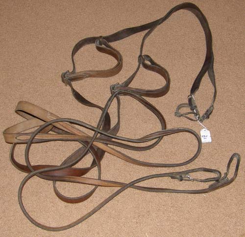 Single Horse Driving Lines - 5/8 Inch Black Beta Reins, 20 Feet Long
